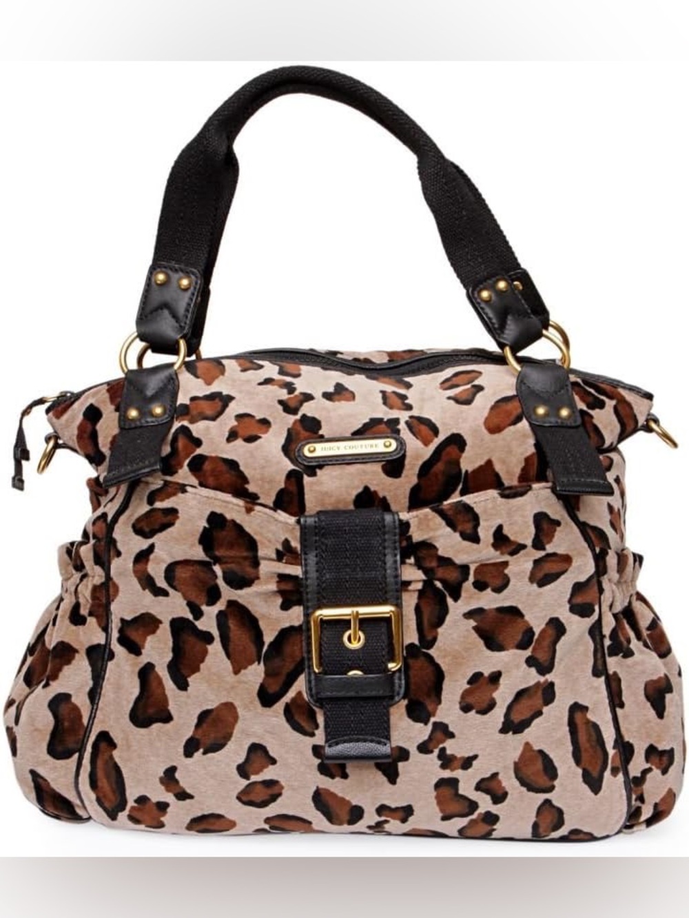 Juicy Couture Leopard Print Satchel with Gold Hardware